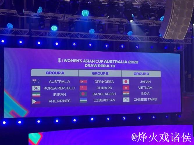 女足亚洲杯抽签结果出炉：中国女足与强敌朝鲜队同组